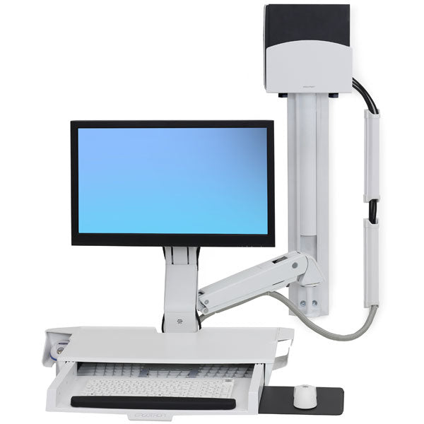 Ergotron StyleView - Mounting Kit (CPU Bracket, Keyboard Tray, Monitor Mount) - For LCD Display / PC Equipment - Small CPU Bracket - Aluminum, High Grade Plastic - White - Screen Size: Up to 24"
