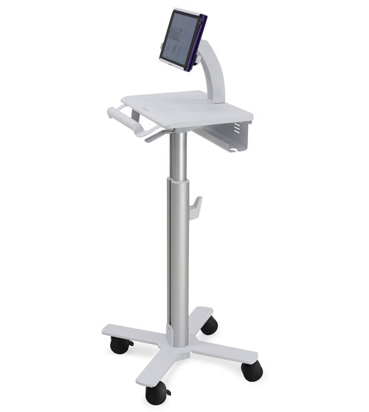 Ergotron StyleView Tablet Cart, SV10 - Carro - para tableta / teclado - médico - metal - blanco, aluminio - tamaño de pantalla: hasta 12" - compatible con TAA