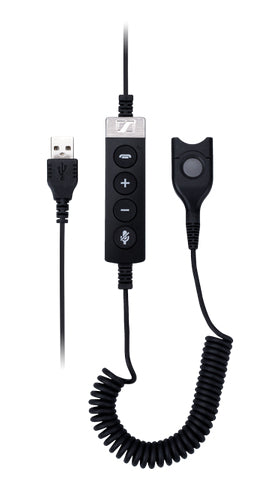 EPOS | SENNHEISER USB-ED CC 01 MS - Cabo de auricular - USB macho para EasyDisconnect macho - 1.61 m - enroscado, controlo remoto de 4 botões