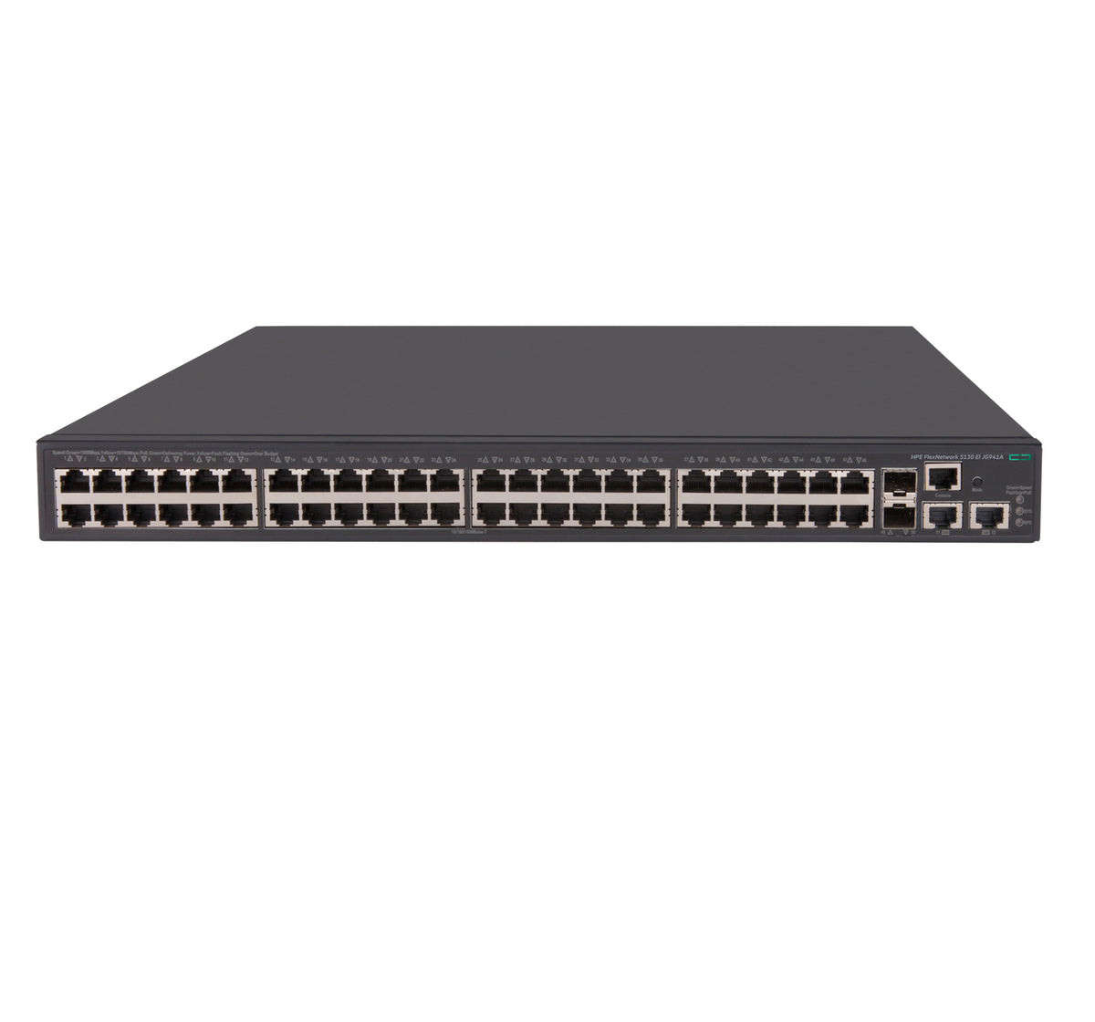 HPE FlexNetwork 5130-48G-PoE+-2SFP+-2XGT (370W) EI - Interruptor - L3 - Administrado - 48 x 10/100/1000 (PoE+) + 2 x 10 Gigabit Ethernet SFP+ / 1 Gigabit Ethernet SFP+ + 2 x 10 Gigabit Ethernet - montável em trilho - PoE+ (370 W)