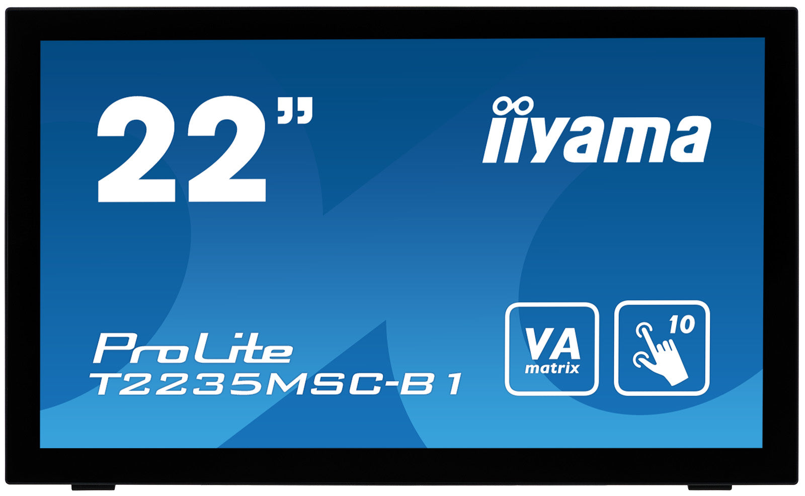 iiyama ProLite T2235MSC-B1 - LED monitor - 22" (21.5" viewable) - touch screen - 1920 x 1080 Full HD (1080p) @ 60 Hz - VA - 3000:1 - 6 ms - DVI-D, VGA, DisplayPort - speakers - black