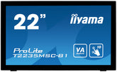 iiyama ProLite T2235MSC-B1 - Monitor LED - 22" (21,5" visibles) - pantalla táctil - 1920 x 1080 Full HD (1080p) @ 60 Hz - VA - 3000:1 - 6 ms - DVI-D, VGA, DisplayPort - altavoces - negro