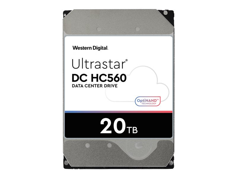 WD Ultrastar DC HC560 - Hard drive - 20 TB - internal - 3.5" - SATA 6Gb/s - 7200 rpm - buffer: 512 MB (0F38755)