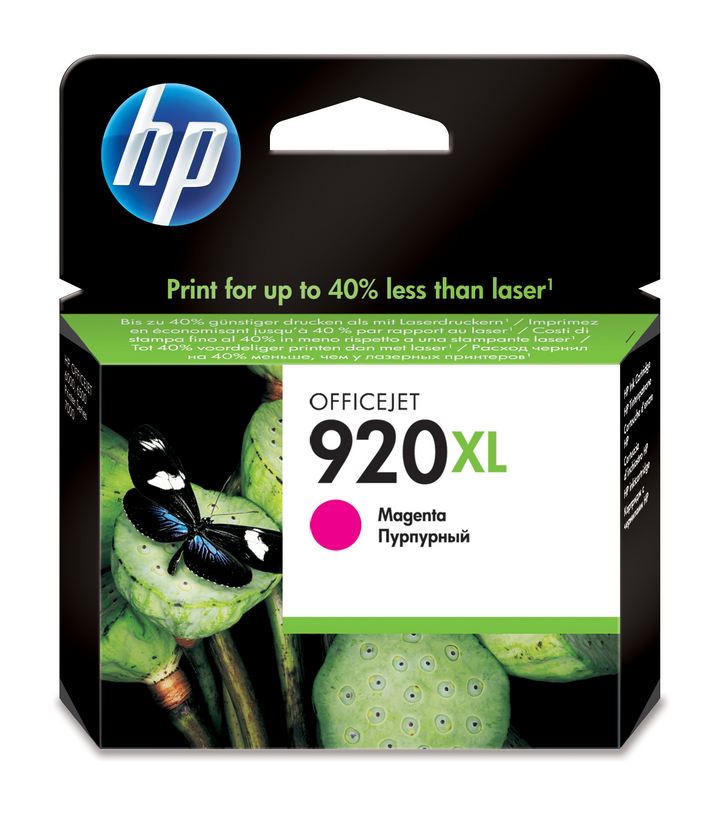 HP 920XL - 6 ml - Alto rendimiento - magenta - original - cartucho de tinta - para Officejet 6000, 6000 E609a, 6500, 6500 E709a, 6500A, 6500A E710a, 7000 E809a, 7500A