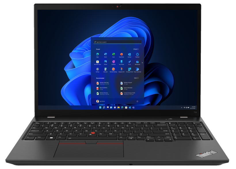 Lenovo ThinkPad T16 Gen 1 21BV - 180 degree hinge design - Intel Core i7 1260P / 2.1GHz - Win 11 Pro - Iris Xe Graphics - 16GB RAM - 512GB SSD TCG Opal Encryption 2, NVMe - 16" IPS 1920 x 1200 - Wi-Fi 6E - black thunder - kbd: English -