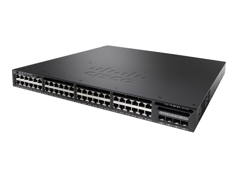 Cisco Catalyst 3650-48PD-E - Switch - L3 - Admin - 48 x 10/100/1000 (PoE+) + 2 x 10 Gigabit SFP+ - desktop, rail mountable - PoE+ (390W) (WS-C3650-48PD-E )