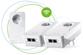 devolo Magic 2 WiFi next Multiroom Kit,Velocidade PLC até 2400Mbps,Wi-Fi mesh c/ 2 Porta LAN- PT8632