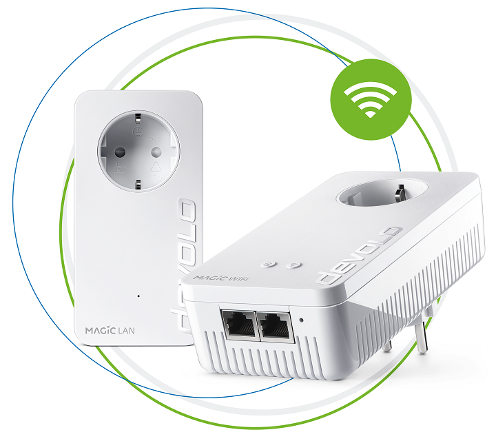 devolo Magic 2 WiFi next Starter Kit, PLC speed up to 2400Mbps, Mesh Wi-Fi w/ 2 LAN Port - PT8624