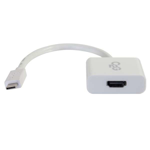 C2G Adaptador de Audio/Video USB 3.1 USB C a HDMI - USB Tipo C a HDMI Blanco - Adaptador de Video Externo - USB 3.1 - HDMI - Blanco