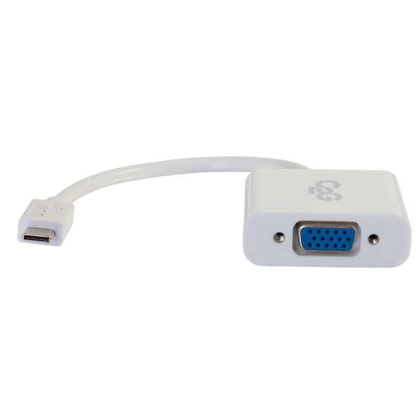 Adaptador C2G USB 3.1 USB Tipo C a VGA - USB C a VGA Blanco - Adaptador de Video Externo - USB 3.1 - D-Sub - Blanco