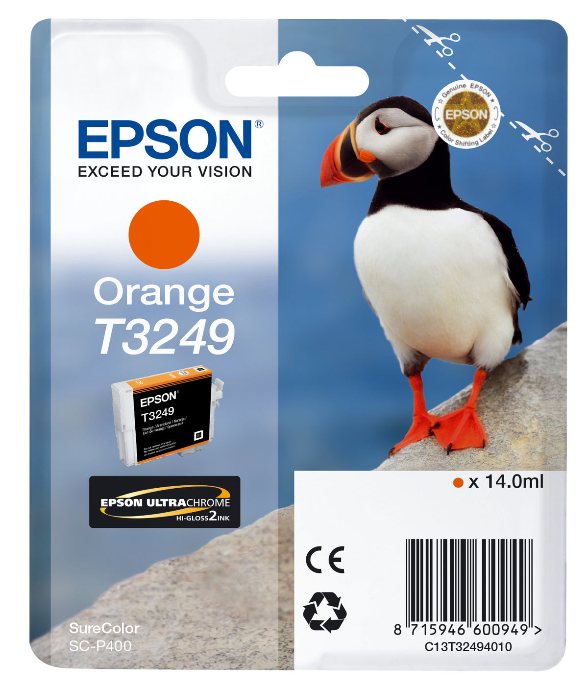 Epson T3249 - 14 ml - laranja - original - tinteiro - para SureColor P400, SC-P400