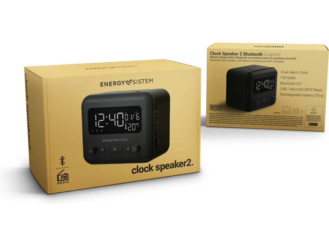 Energy Clock Speaker 2 - Alarm clock - 5 Watt - graphite