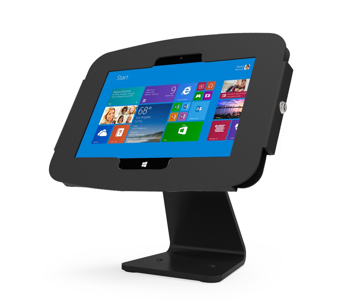 Compulocks Space 360 Surface Pro 3/4/6/7 Galaxy Tab Pro S Counter Top Kiosk - Cobertura - para tablet (Antirroubo) - bloqueável - aço, alumínio de alto-nível - preto - Computador de mesa - para Microsoft Surface Pro, Pro 3, Pro 4, Pro 6, Pro 7, Samsu