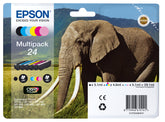 Epson 24 Multipack - Pack de 6 - 29,1 ml - negro, amarillo, cian, magenta, magenta claro, cian claro - blíster - cartucho de tinta - para Expression Photo XP-55, XP-750, XP-760, XP-850, XP -860, XP-950, XP-960, XP-970