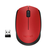 Logitech M171 - Rato - sem fios - 2.4 GHz - receptor sem fio USB - preto, vermelho