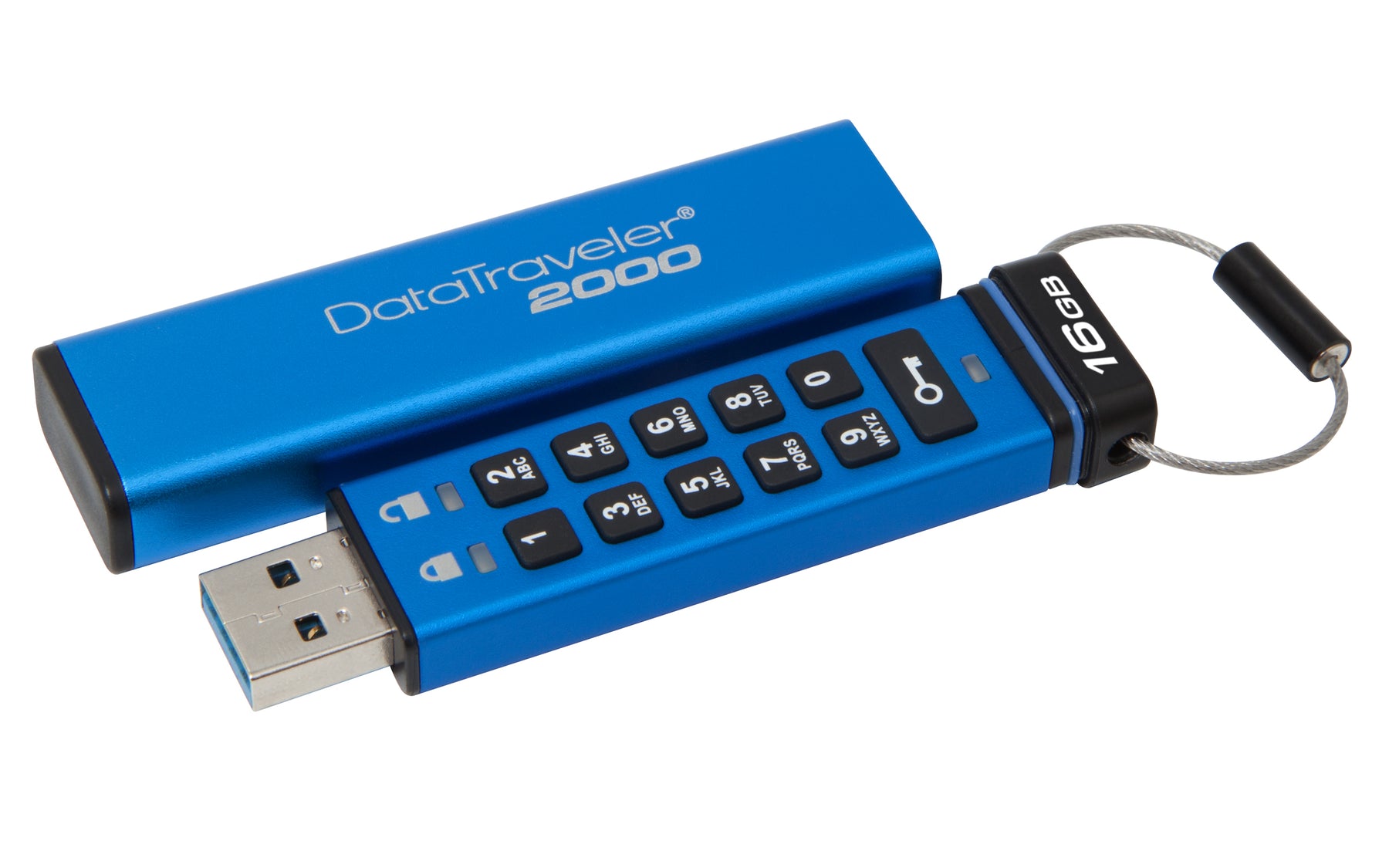 Kingston DataTraveler 2000 - Unidad flash USB - cifrada - 16 GB - USB 3.1