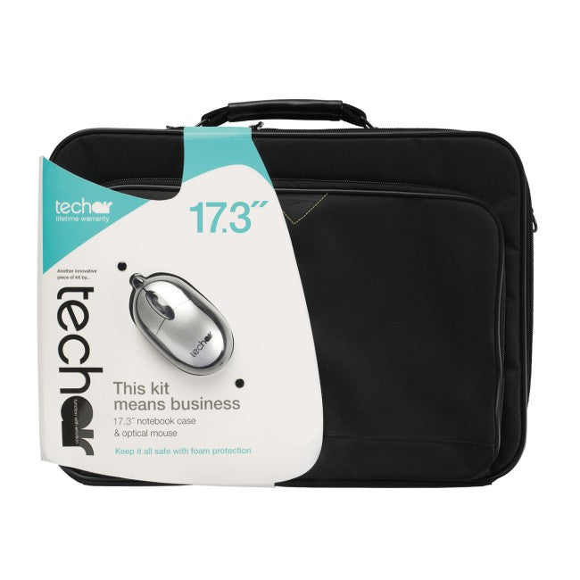 techair 17.3" Laptop Bag with wired mouse - Conjunto de acessorios de notebook - 17.3" - preto