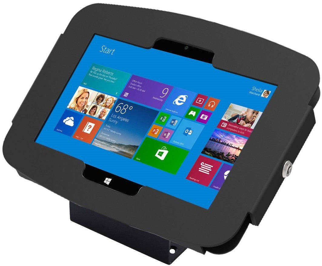 Compulocks Space 45° Surface Pro 3/4 / Galaxy TabPro S Wall Mount / Counter Top Kiosk Black - Cobertura - para tablet (Antirroubo) - bloqueável - alumínio - preto - tamanho de tela: 12" - para Microsoft Surface Pro 4