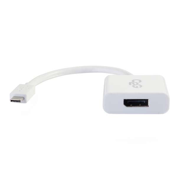 C2G Convertidor Adaptador USB C a DisplayPort - USB Tipo C a DisplayPort Blanco - Adaptador de Pantalla Externo - USB 3.1 - DisplayPort - Blanco