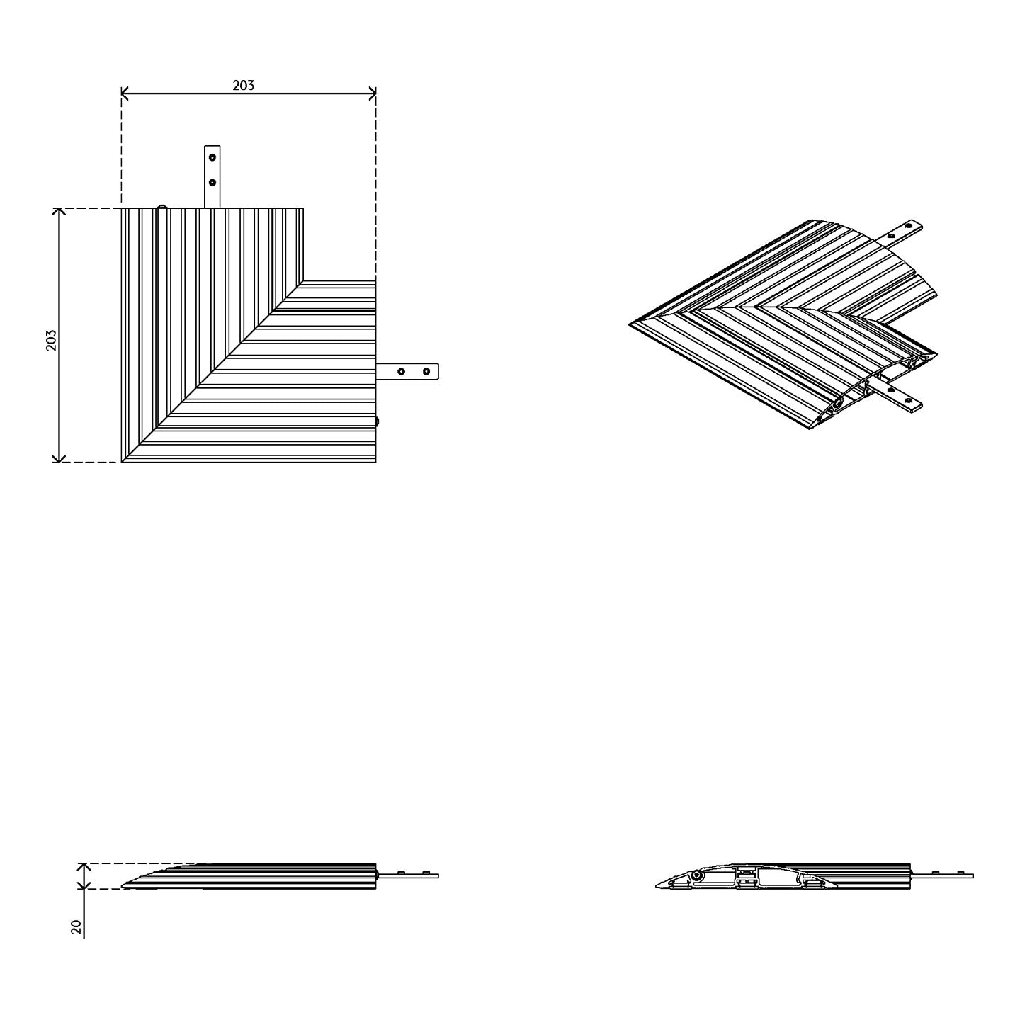 Add cable protector - corner-connection 482