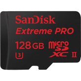 SanDisk Extreme Pro - Flash memory card - 128 GB - UHS Class 3 / Class10 - microSDXC UHS-II