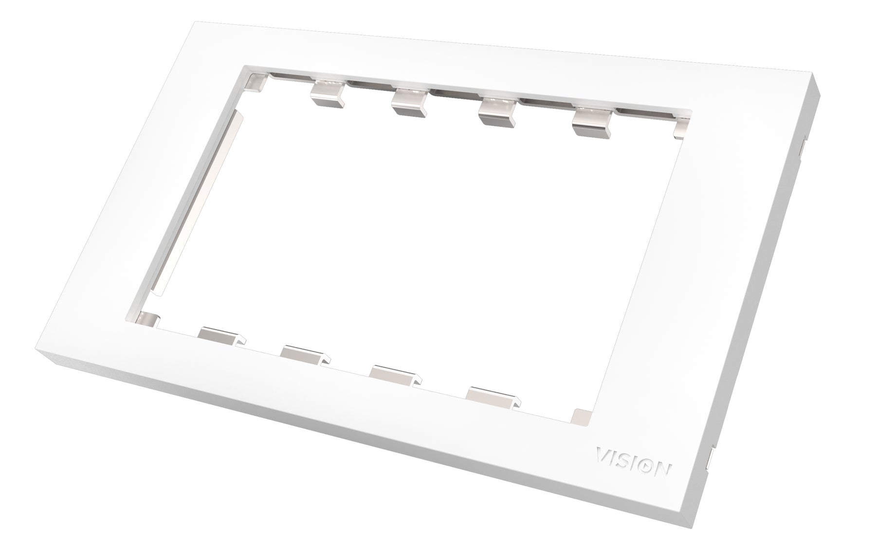 VISION Techconnect Modular AV Faceplate - LIFETIME WARRANTY - Double-Gang UK surround - frame which accommodates 5 modules - fits to TC3 BACKBOX2G, TC3 BACKBOX2GT, or TC2 MUDRING2G, or any standard double-gang UK backbox (pattress) 146 x 86mm / 5.8 x