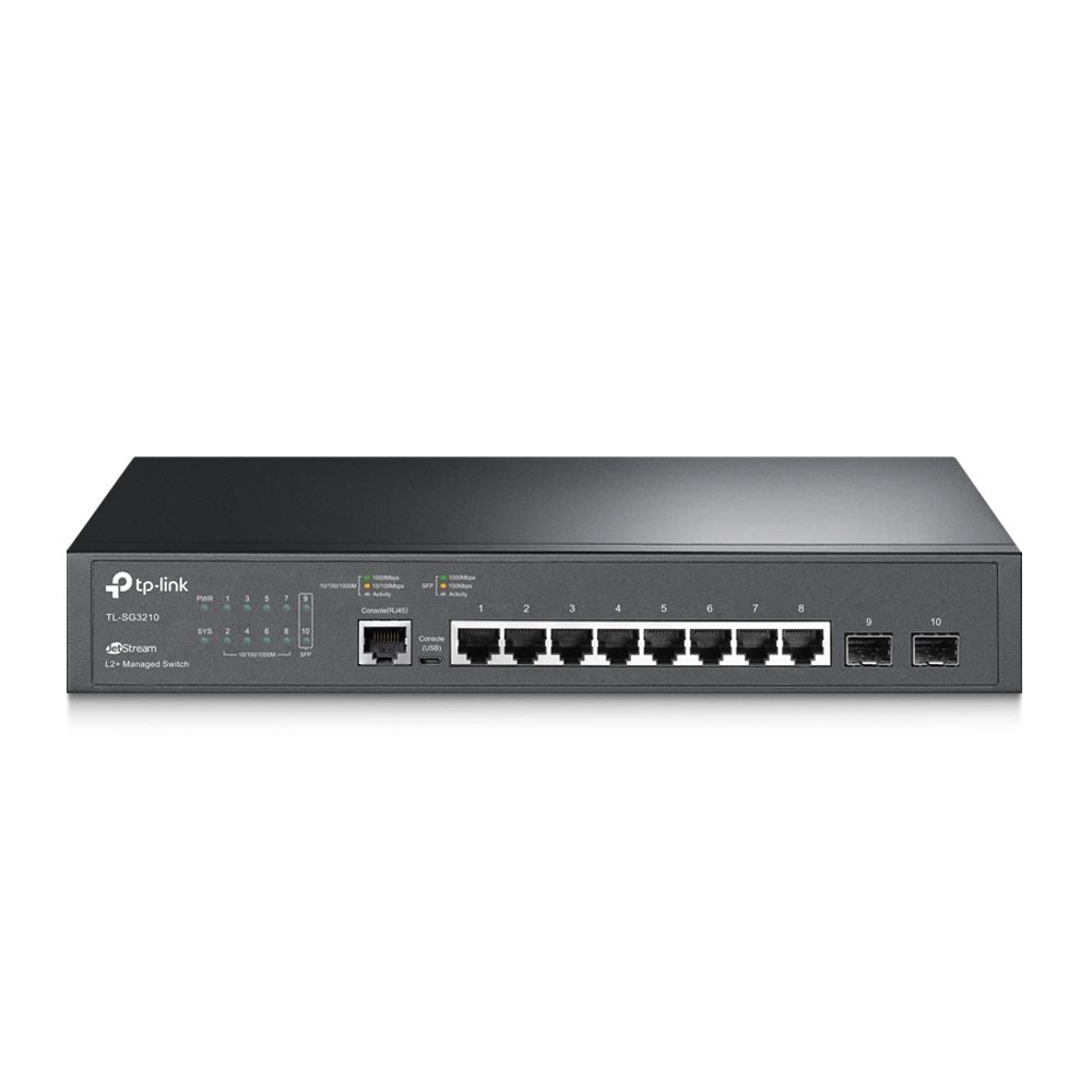 Switch con Gestión TP-Link 8 puertos Gigabit+2 SFP - TL-SG3210
