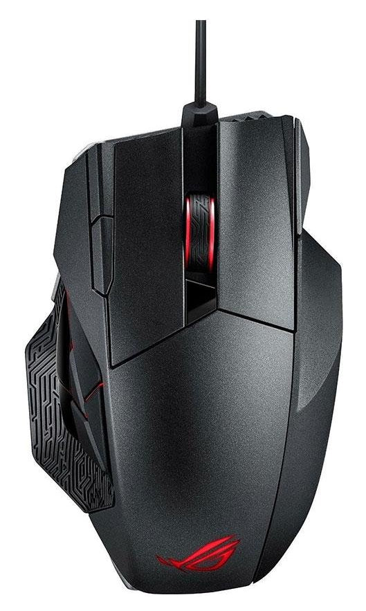 ASUS ROG Spatha - Rato - para direita - laser - 12 botões - sem fios, com cabo - 2.4 GHz - receptor sem fio USB - preto titânio - para 15, ROG Strix G15, ROG Zephyrus G14, TUF Gaming F15, F17, FX505, TUF505, ZenBook 13, 14