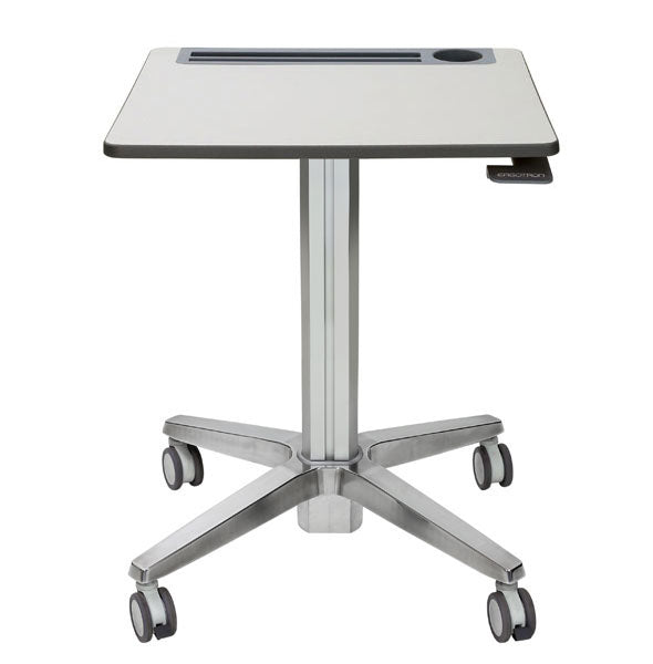 Ergotron LearnFit Short - Secretária para usar sentado/de pé - móvel - rectângular - cinza, prata