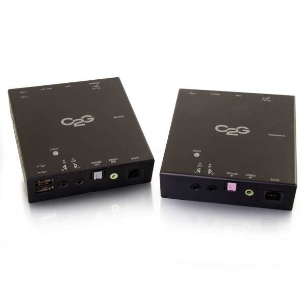 C2G HDBaseT HDMI + USB Over Cat5 Extender - Extensor vídeo/áudio/infravermelhos/USB/em série - HDBaseT 2.0 - durante CAT 5 - até 100 m