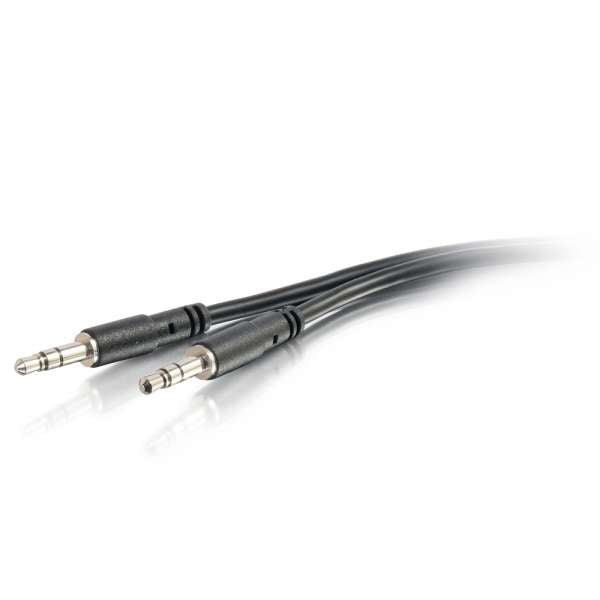 C2G Slim 10ft Slim Aux 3.5mm Cable de Audio - M/M - Cable de Audio - Mini Puerto Estéreo Macho a Mini Puerto Estéreo Macho - 3.05m - Blindado - Negro