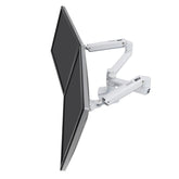 Ergotron LX Dual Side-by-Side Arm - Kit de montagem (montagem de presilha de mesa, pólo, 2 braços articulados, 2 suportes de extensões, suporte t, base) - Patented Constant Force Technology - para 2 visores LCD - alumínio, aço - branco - tamanho de t