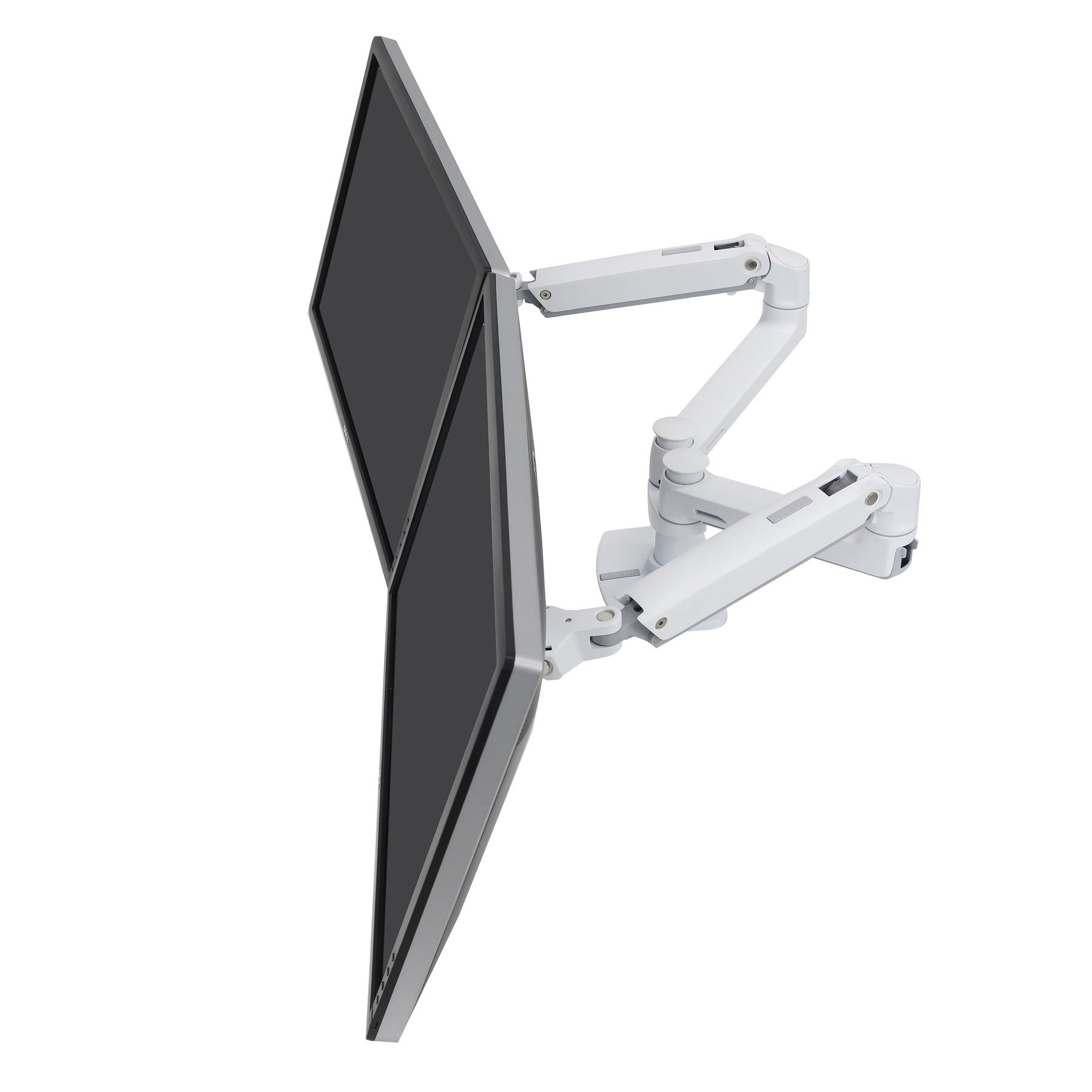 Ergotron LX Dual Side-by-Side Arm - Mounting Kit (Table Clamp Mount, Pole, 2 Swing Arms, 2 Extension Brackets, T-Bracket, Base) - Patented Constant Force Technology - For 2 LCD Displays - Aluminum, Steel - white - t size