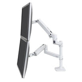 Ergotron LX - Mounting kit (table clamp mount, pole, 2 swing arms, 2 extension brackets) - for 2 LCD displays - aluminum, steel - white - screen size: up to 24" - Desktop computer