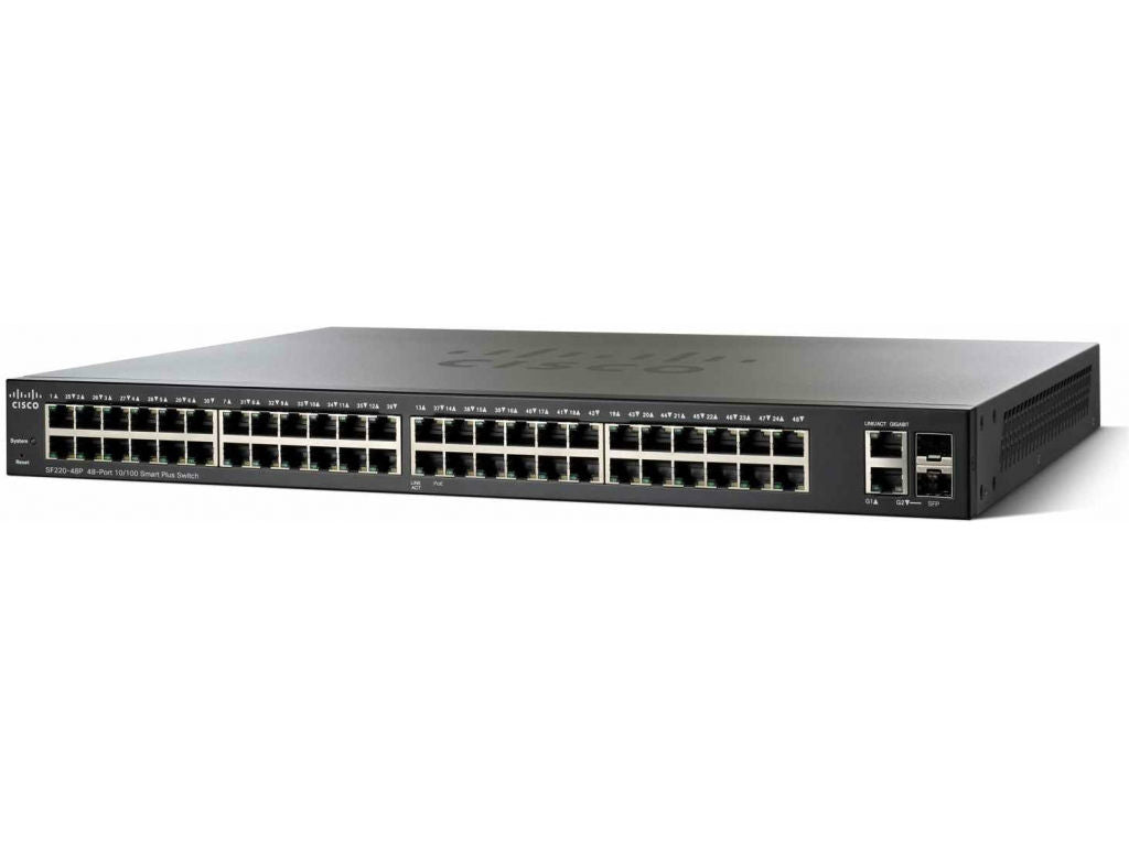 Cisco Small Business SF350-48 - Switch - L3 - Admin - 48 x 10/100 + 2 x 10/100/1000 + 2 x Gigabit SFP combo - rail mountable