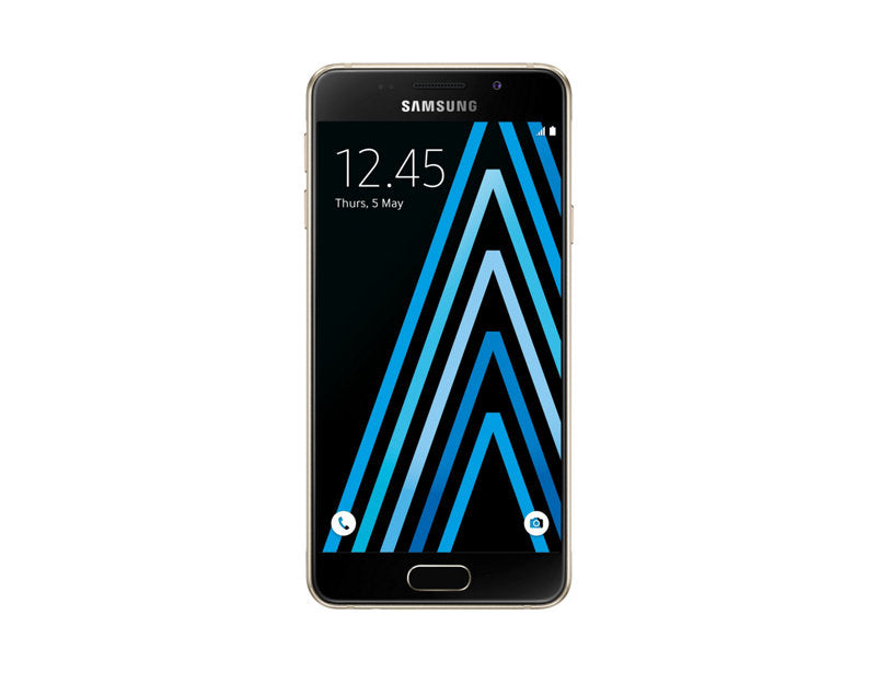 Samsung Galaxy A3 (2016) - Smartphone 4G - RAM 1,5 GB / 16 GB - ranura microSD - pantalla OLED - 4,7" - 1280 x 720 píxeles - cámara trasera 13 MP - cámara frontal 5 MP - dorado