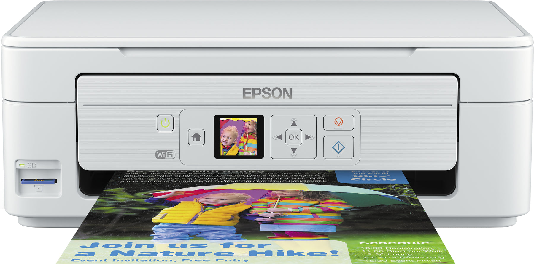 Epson Expression Home XP-345 - Multifunction Printer - Color - Inkjet - A4/Legal (media) - up to 10 ppm (print) - 100 sheets - USB, Wi-Fi - white