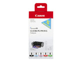 Canon CLI Value Pack 8 Multipack - 13 ml - preto, azul cyan, magenta, vermelho, verde - original - tanque de tinta - para PIXMA Pro9000, Pro9000 Mark II (0620B027)