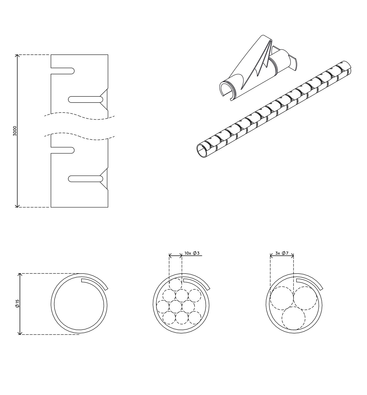 Addit cable eater ø25 mm/3 m & hand tool