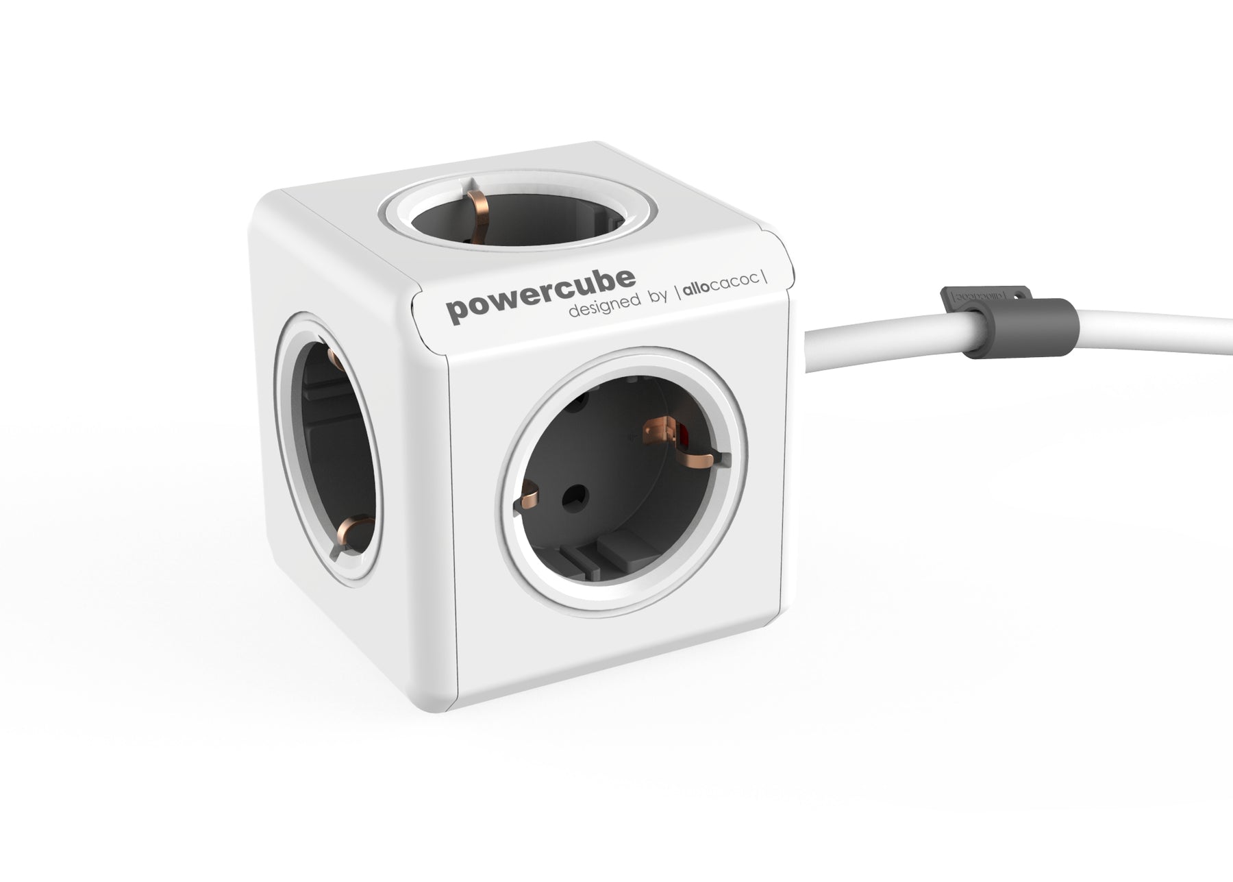 Allocacoc PowerCube extended - Unidade de distribuição de potência - AC 250 V - conectores de saída: 5 - carrinho cinzento