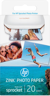 HP ZINK Sticky-Backed Photo Paper - Self-adhesive - Glossy finish - 50 x 76 mm - 290 gsm - 20 sheet(s) photo paper - for Sprocket 200, Photo