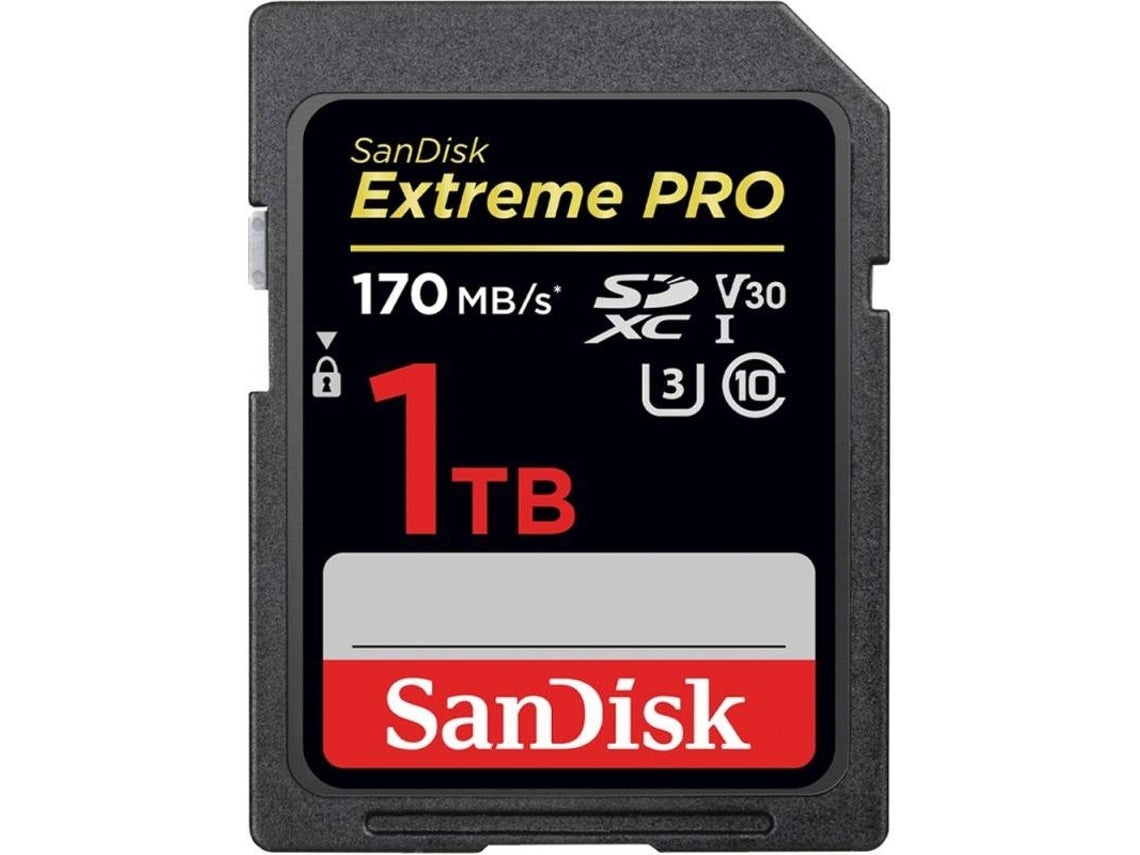 SanDisk Extreme Pro - Cartão de memória flash - 1 TB - Video Class V30 / UHS-I U3 / Class10 - SDXC UHS-I (SDSDXXY-1T00-GN4IN)