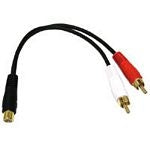 C2G Value Series Y-Cable - Audio Adapter - RCA Female to RCA Male - Shielded - Black