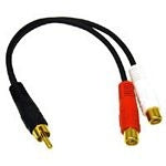 C2G Value Series Y-Cable - Audio Cable - RCA Male to RCA Female - Shielded - Black