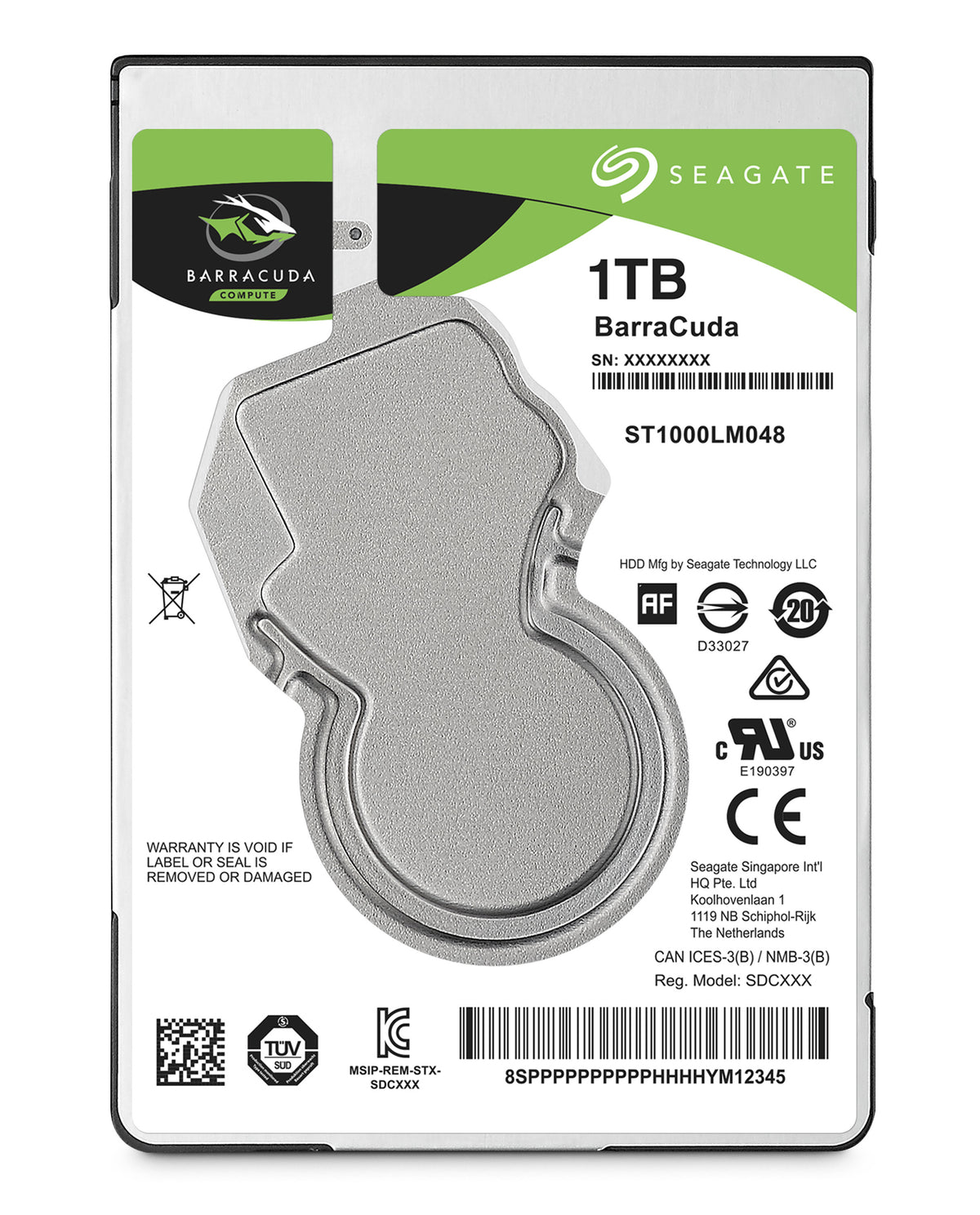 Seagate Guardian BarraCuda ST1000LM048 - Hard disk - 1 TB - internal - 2.5" - SATA 6Gb/s - 5400 rpm - buffer: 128 MB