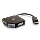 C2G DisplayPort to HDMI, VGA, or DVI Adapter Converter - Video Converter - DVI, HDMI, VGA - DVI, HDMI, VGA - Black