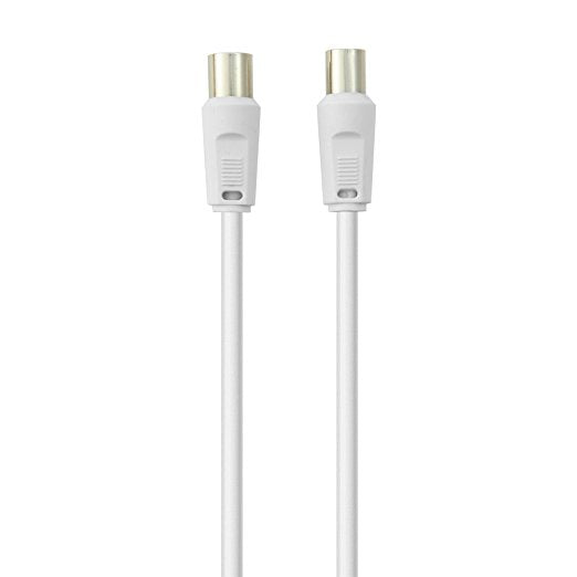 Belkin - Cable de Antena - Conector IEC Macho a Conector IEC Hembra - 2m - Coaxial - Blanco