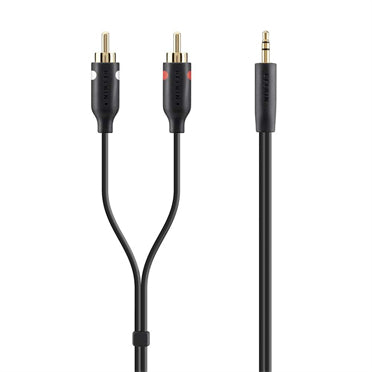 Belkin - Cabo de áudio - RCA x 2 macho para porta mini estéreo macho - 2 m - proteção dupla