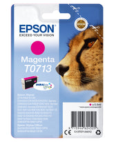 Epson T0713 - 5.5 ml - magenta - original - ink cartridge - for Stylus DX9400, SX115, SX210, SX215, SX218, SX415, SX515, SX610, Stylus Office BX310, BX610