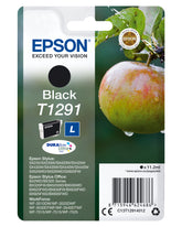 Epson T1291 - 11,2 ml - tamaño L - negro - original - blister - cartucho de tinta - para Stylus SX230, SX235, SX430, SX438, WorkForce WF-3010, 3520, 3530, 3540, 7015, 7515, 7525